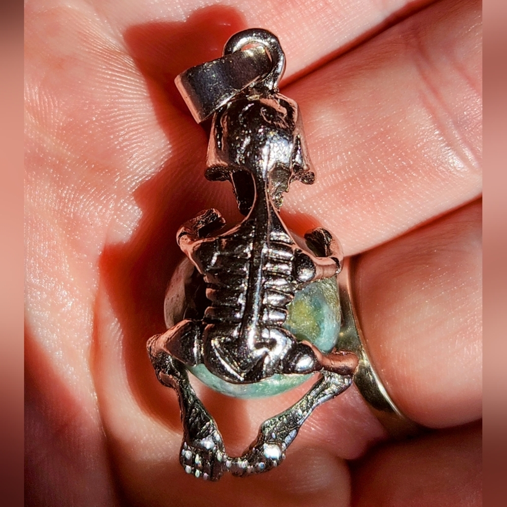 Skeleton Crystal Sphere Pendant - Picture 4 of 11